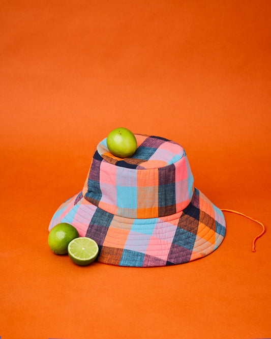 silk-lined bucket hat wide brim